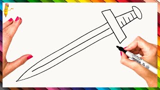 How To Draw A Sword Step By Step 🗡️ Sword Drawing Easy