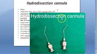 Ophthalmology Instrument hydrodissection hydrodelineation cannula mine