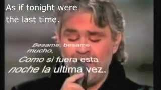 Besame mucho-Andrea Bocelli with lyrics and translation