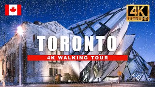 🇨🇦 Toronto Winter Walk: Snow Walking Tour UofT, Bloor Yonge Yorkville [4K HDR 60fps]