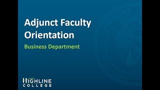 Adjunct Faculty Orientation