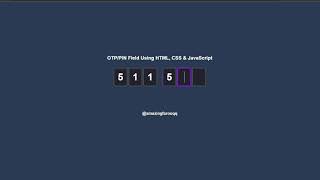 OTP/PIN Field Using HTML, CSS & JavaScript | Coming Soon