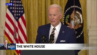 Biden answers reporters' questions on anniversary of presidency