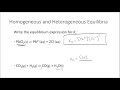 writing equilibrium expressions