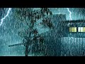 Rainy Night to Sleep Instantly | 10 Hours Pure Heavy Rain & Mighty Thunder Sounds | White Noise Rain