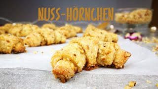 Leckere NUSSHÖRNCHEN | Schnelles Rezept aus nur 6 Zutaten | Nuss Hörnchen | Kikis Kitchen