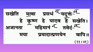 Geeta Chapter 11 (11.41) गीता संथा अध्याय ११ श्लोक ४१ वा #सखेति मत्वा प्रसभं यदुक्तं...(११.४१)