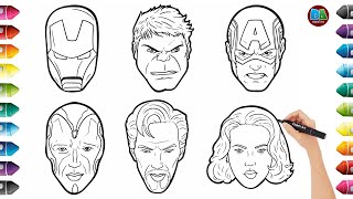 How to Draw Avengers Faces - Avengers Coloring Pages