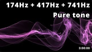 174Hz + 417Hz + 741Hz Pure tone 🎧🔊 - Pain Reduction | Remove negative aura | Aura Detox