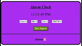 Alarmclock project || Coding ninja skill test 1 || HTML,CSS & Vanilla javascript