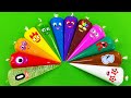 Rainbow SLIME 🌈 Looking Numberblocks, Alphablocks, Alphabet Lore with Piping Bags! ASMR