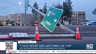 Strong winds believed to make ADOT sign fall in Tempe