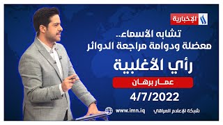 تشابه الأسماء.. معضلة ودوامة مراجعة الدوائر في رأي الأغلبية مع عمار برهان