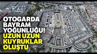 Otogarda Bayram Yoğunluğu Havadan Görüntülendi