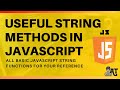 JavaScript Most Useful String Methods | Functions