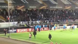 Patrice Evra kicks a fan in the head before the game Olympique de Marseille