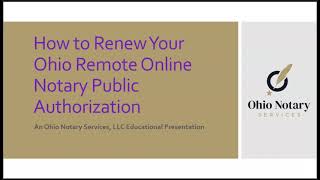 How to Renew Your Ohio Remote Online Notary Authorization