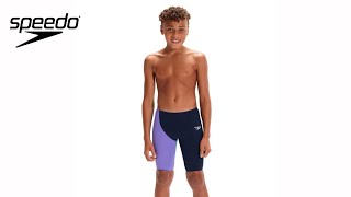 Speedo Fastskin Junior Endurance+ High Waisted Jammer in True Navy, Aquarium and Miami Lilac