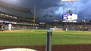 Foul Ball in slow motion gets too close for comfort...Wait for it