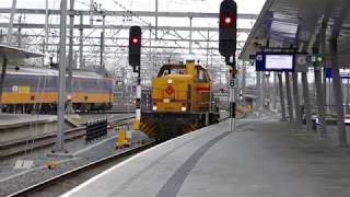 Strukton loc G 1206 'Demi' met Sim 12 'Annet' door Utrecht Centraal - 14 maart 2019