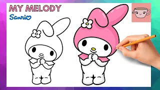 How To Draw My Melody | Sanrio | Cute Easy Step By Step Drawing Tutorial