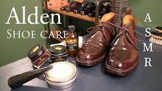 【靴磨き】ASMR オールデン チャカブーツ シューケア Brift H シューケアアイテム使用 Alden Shoe care ノーカット