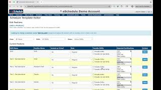 Edit Positions - Schedule Template Editor