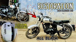 Old Model Bullet Classic 350 Restoration In Mayapuri || Royal Enfield Classic 350 Custom Fuel Tank