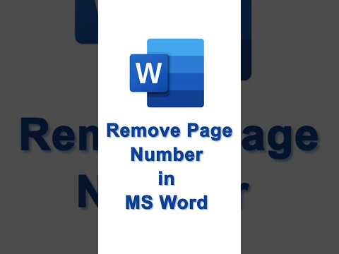 How to Remove Cover Page Number in MS Word? #shorts #msword