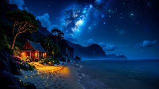 Peaceful Night With Soothing Ocean Waves Sounds - Whole Body Restoration - Deep Sleeping Music