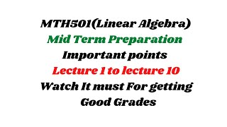 MTH501 mid-term important questions|| Mid term preparations || Short, long, And MCQS.