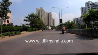 Nanded during Corona Pandemic - Deserted streets in backdrop of high-rise buildings, blue sky