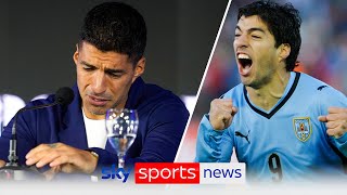 Luis Suarez emotional as he announces his retirement from international football aged 37