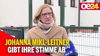 NÖ-Wahl 2023: ÖVP-Spitzenkandidatin Johanna Mikl-Leitner gibt ihre Stimme ab