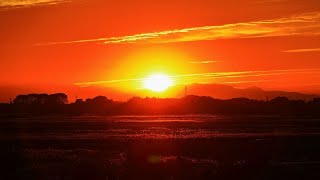 渡良瀬遊水地  綺麗な夕焼けが見られました  ２０２２年１０月１１日