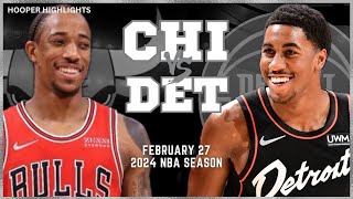 Chicago Bulls vs Detroit Pistons Full Game Highlights | Feb 27 | 2024 NBA Season