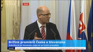 B.Sobotka a R.Fico po schůzce: Chceme společné zasedání vlád ČR a SR - 13.2.2014