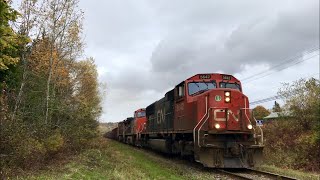 BIG/LOUD! CN 5642 Leads Another Big CN 406 Westbound Battling The Hill At Kpark Crossing!