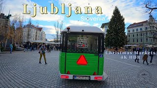 Ljubljana Christmas Markets Walking Tour  | Triple Bridge \u0026 Franciscan Church | Slovenia