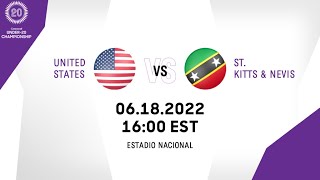 Concacaf Under-20 Championship 2022 | United States vs St. Kitts \u0026 Nevis