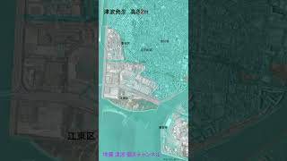 津波シミュレーション動画 江戸川区 江東区 墨田区 浦安市 #shorts    Tsunami simulation video