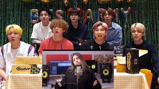 BTS -reaction to butter song covered by aish