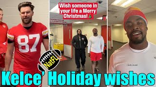 New Footage! Travis Kelce \u0026 Teammates send Christmas Wishes to All Chiefs fans