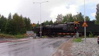 Höyryvetrimatkat 1009 Oy MUS 1944 passed SEMENTTITIE (km. 0285+0245) level crossing @ Lappeenranta