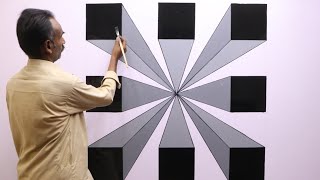 optical illusion 3d wall painting | wall art decoration ideas | interior wall design