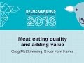 Meat eating quality and adding value