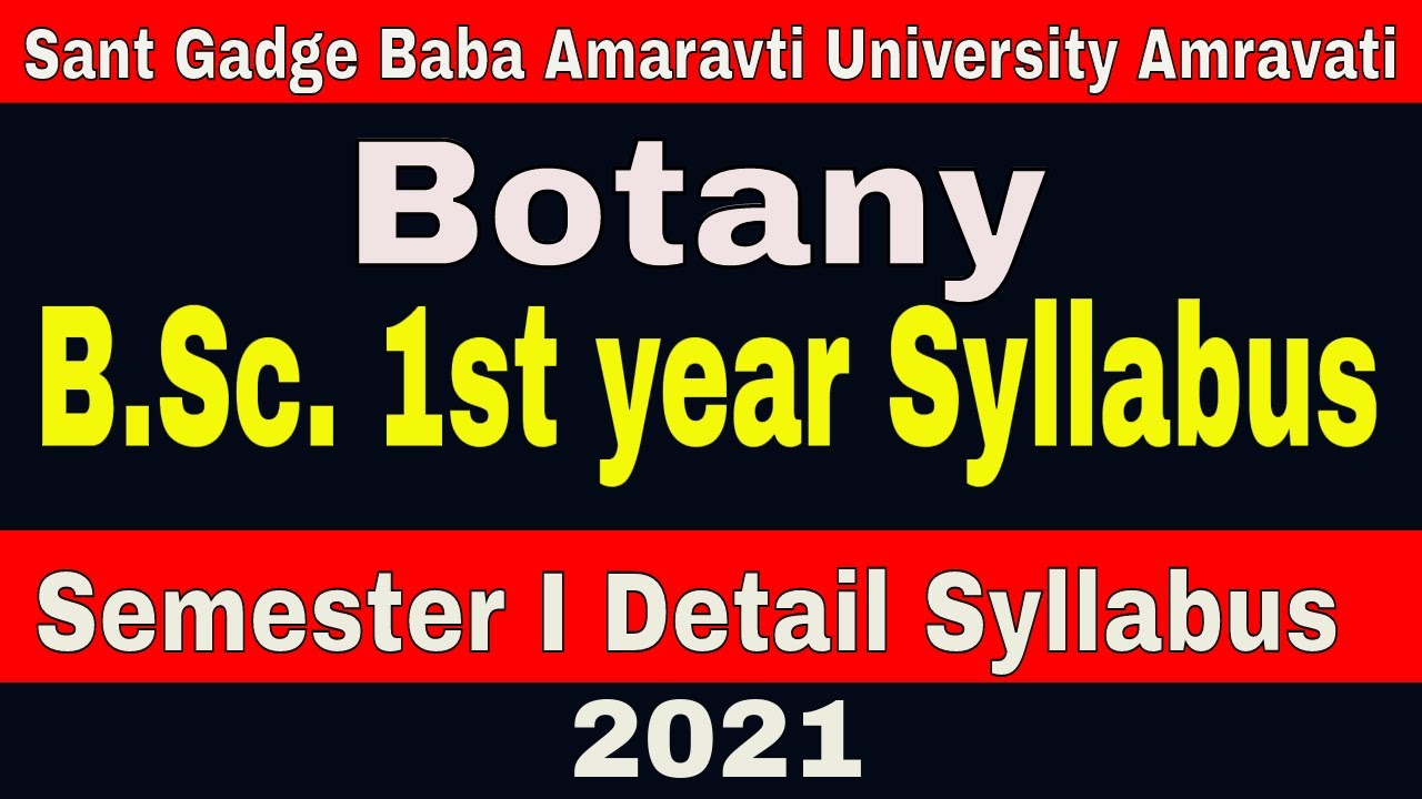 B.Sc 1st Year Syllabus Botany 2021 | SGBAU | Semester I - YouTube