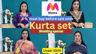 *HUGE* Myntra wedding Outfits haul ✨ | kurta set | Try on haul | Wedding season 😍 #myntrahaul