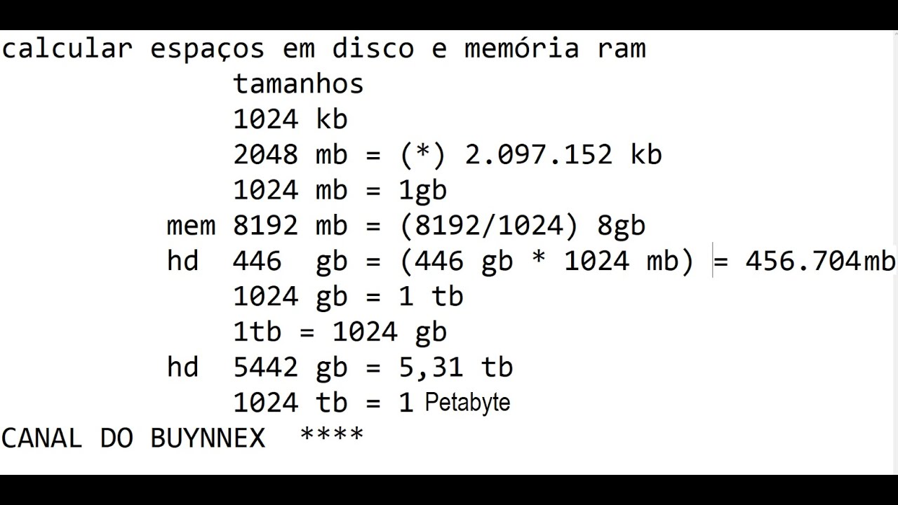 Conversão De Gb Para Mb