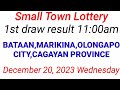 STL - BATAAN,MARIKINA,OLONGAPO,CAGAYAN PROVINCE December 20, 2023 1ST DRAW RESULT